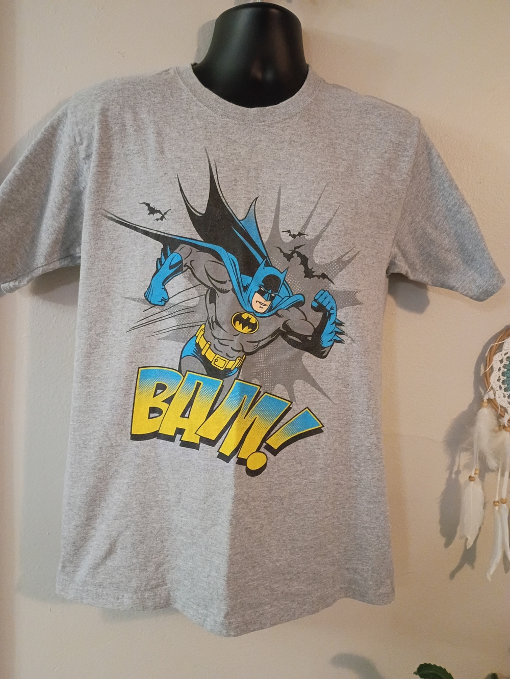 DC Comics Grey Tee with Blue and Yellow Graphic